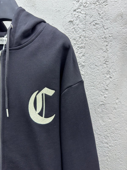 Veste Cln Zippée noir & blanche