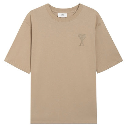T-shirt Marron à petit logo ami de cœur marron