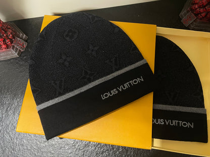 LV BLACK Beanie + RECEIPT
