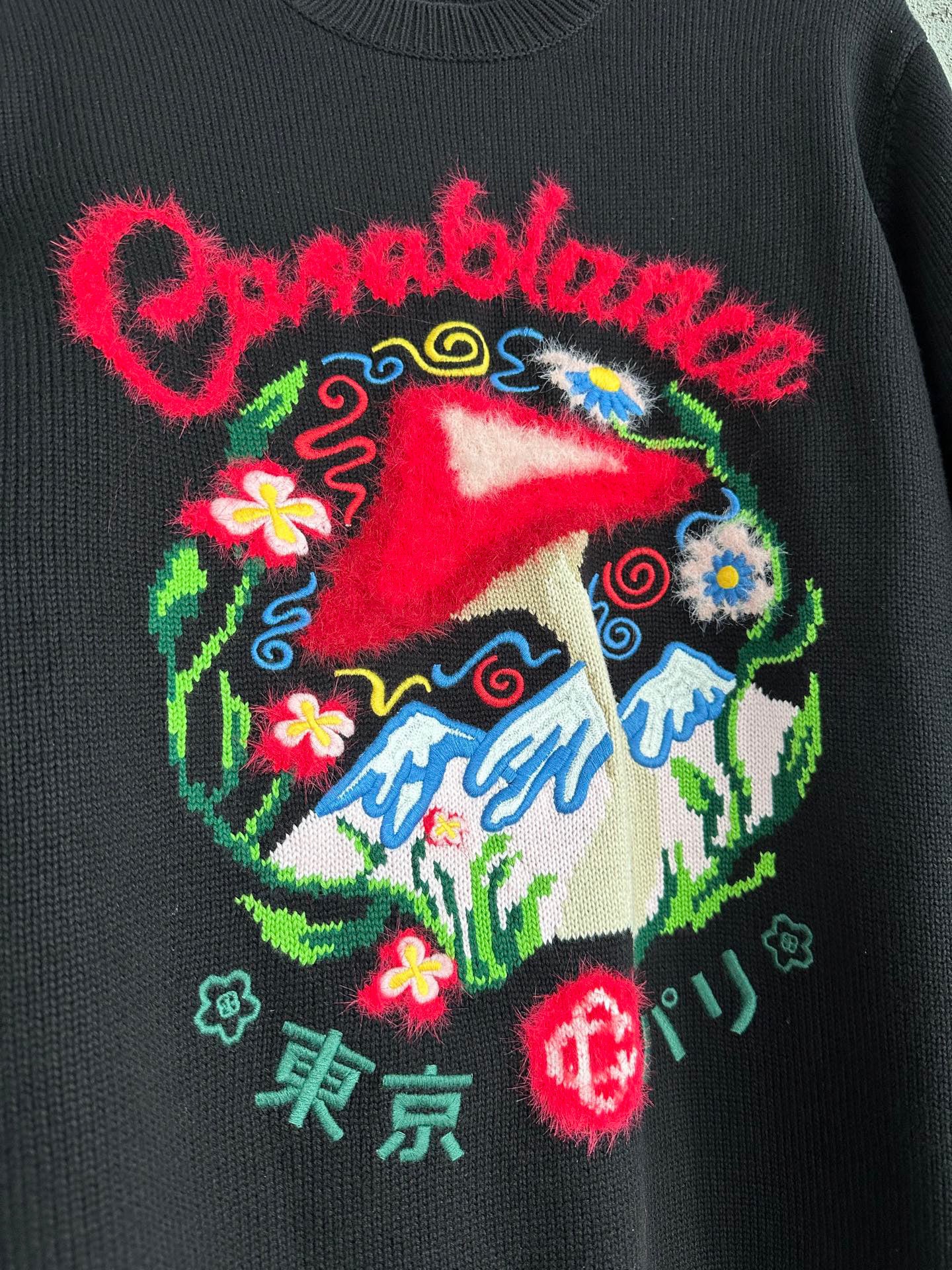 COTTON EMBROIDERED MUSHROOM JUMPER CAS