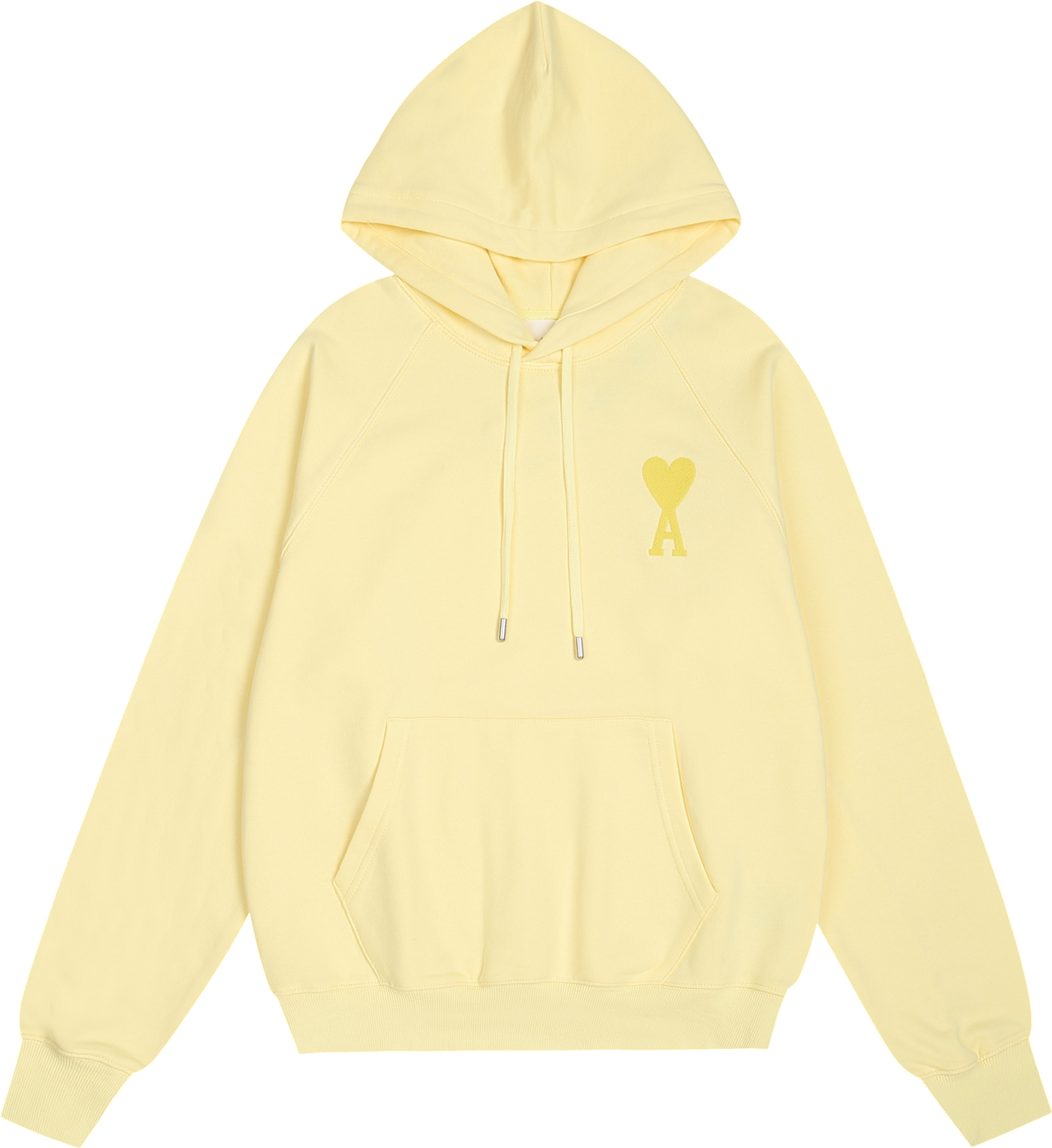 Sweat jaune   à petit logo ami de cœur jaune