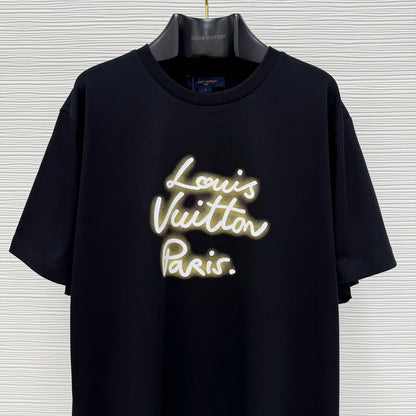 Tee-shirt à signature effet néon lv femme