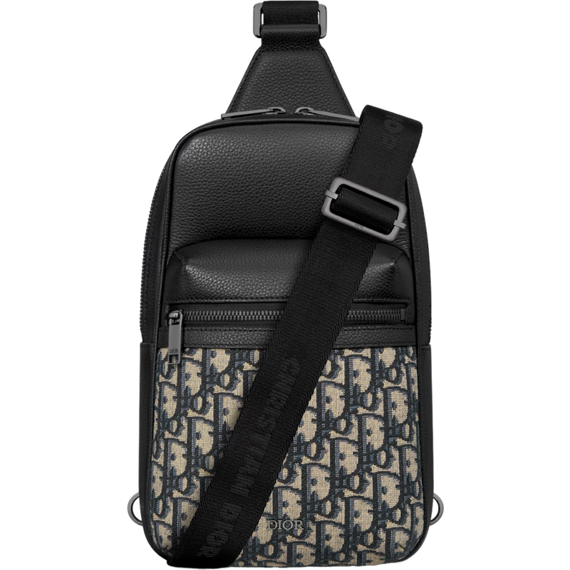 Slingbag Rider 2.0
Toile jacquard CD  Oblique beige et noir et cuir de veau grainé noir
 10/10