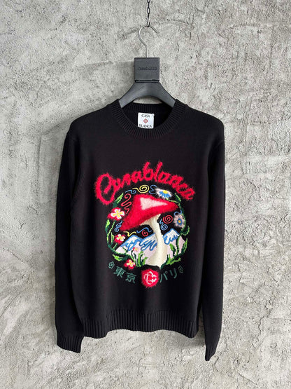 COTTON EMBROIDERED MUSHROOM JUMPER CAS