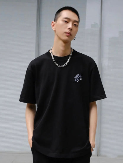 Haut en coton à manches courtes et col rond lv + sac