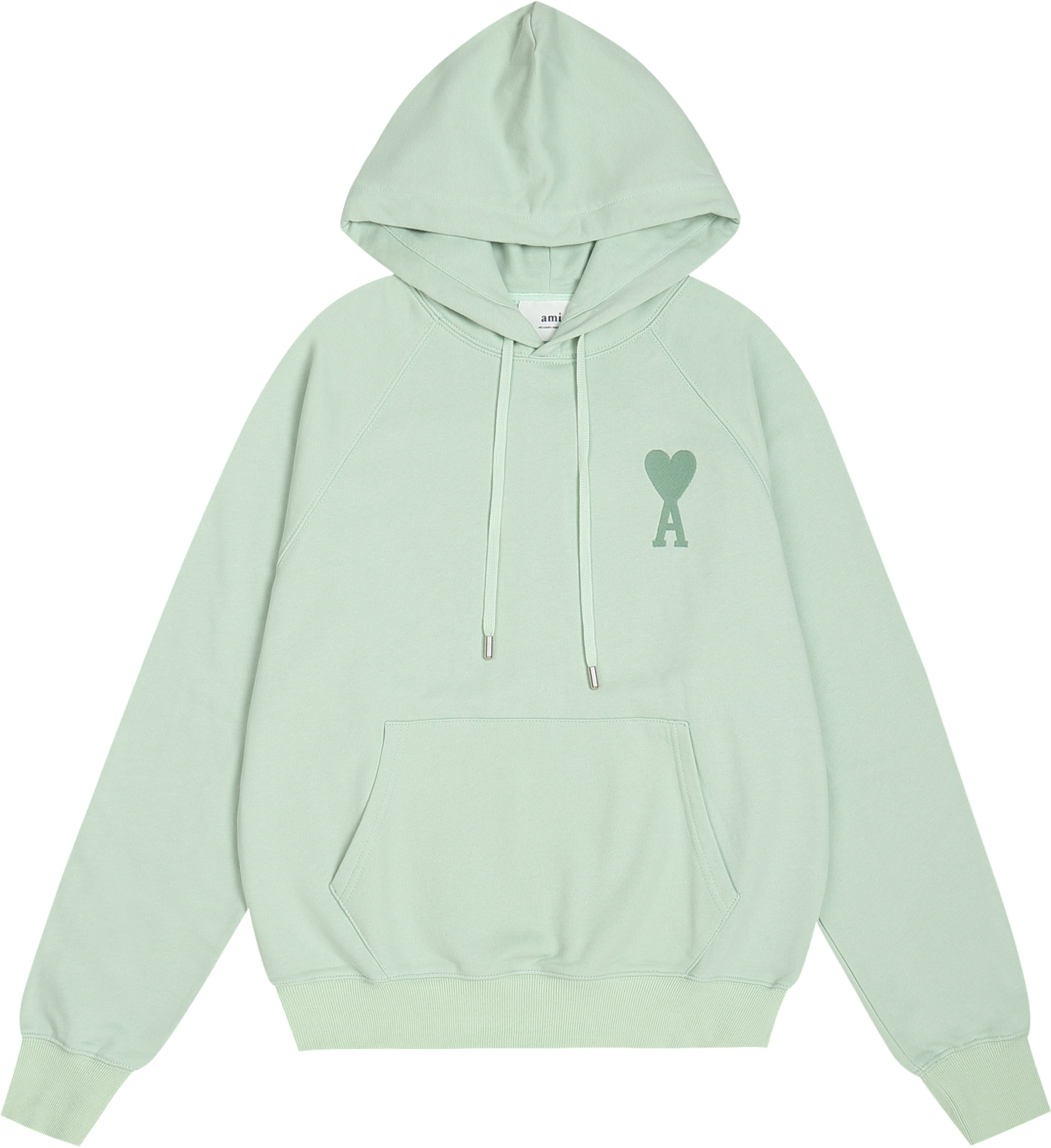 Sweat vert  à petit logo ami de cœur vert
