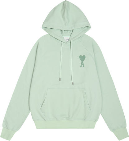 Sweat vert  à petit logo ami de cœur vert