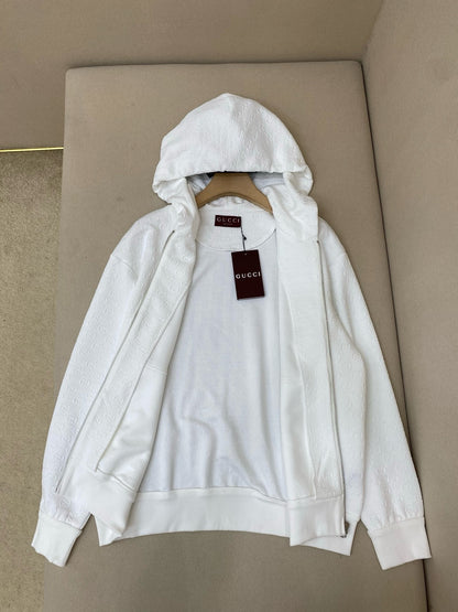 Veste zippée en jersey technique GG en relief