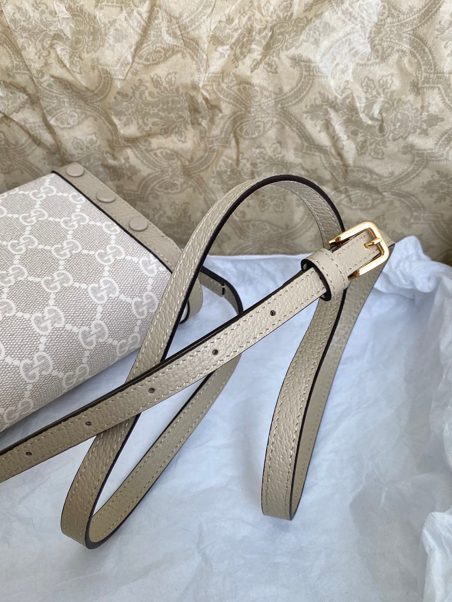 Gg Horsebit 1955 Jumbo-Tasche beige Rechnung