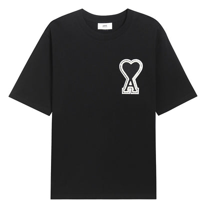 T-shirt noir à logo ami de cœur noir