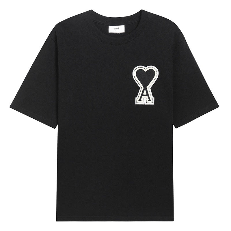 T-shirt noir à logo ami de cœur noir