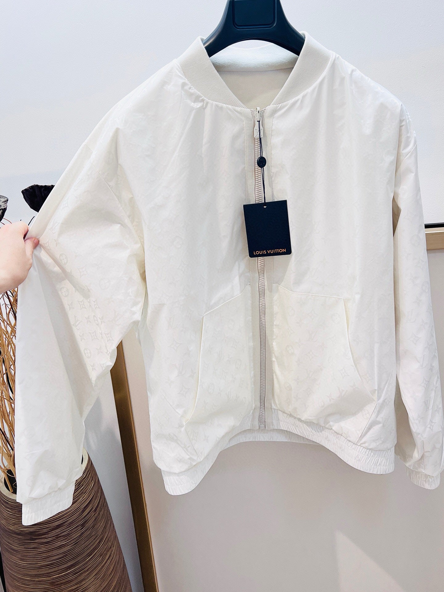 Bomber léger réversible Monogram blanc lv