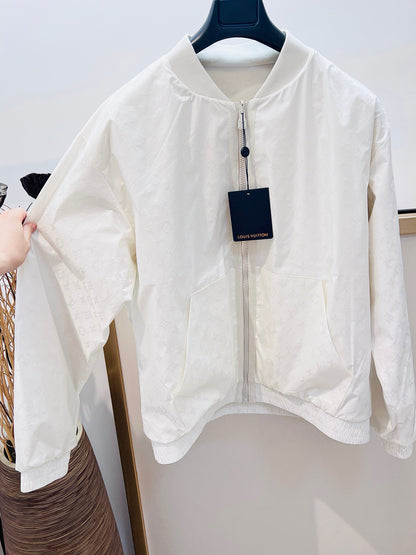 Bomber léger réversible Monogram blanc lv