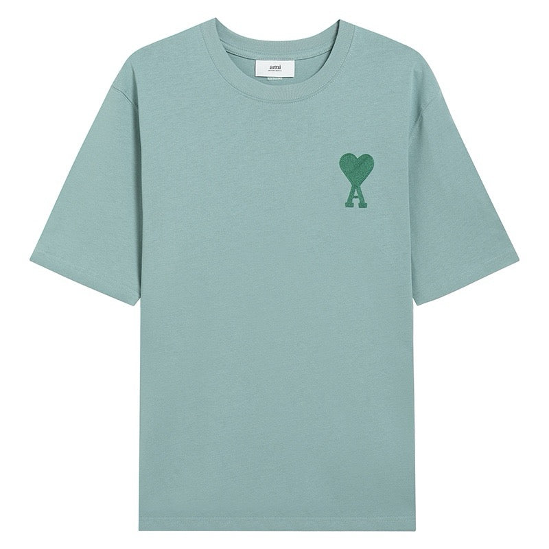 T-shirt pastels à petit logo ami de cœur vert foncé