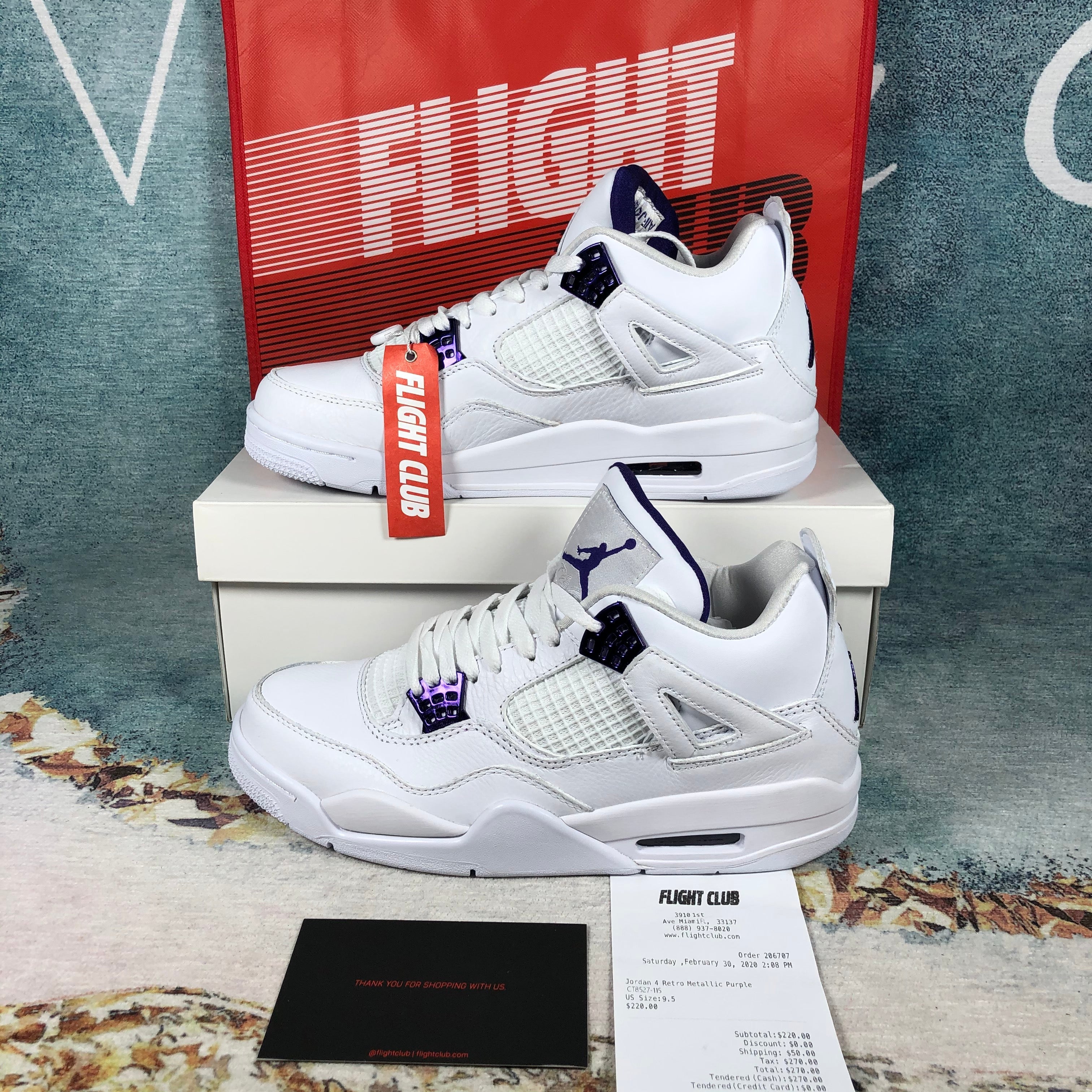 Aj4 Metalic Purple 1:1 FLIGHT CLUB AUTHENTICATION ✔️