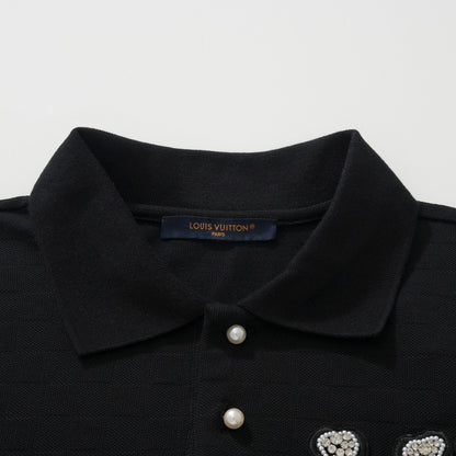 Schwarzes LV-Poloshirt