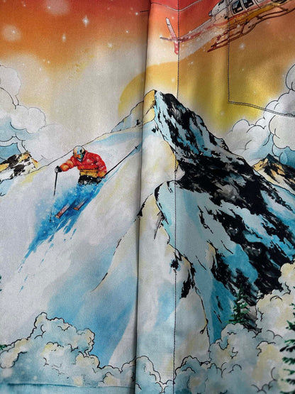 Casa chemise en soie à motif scène de ski