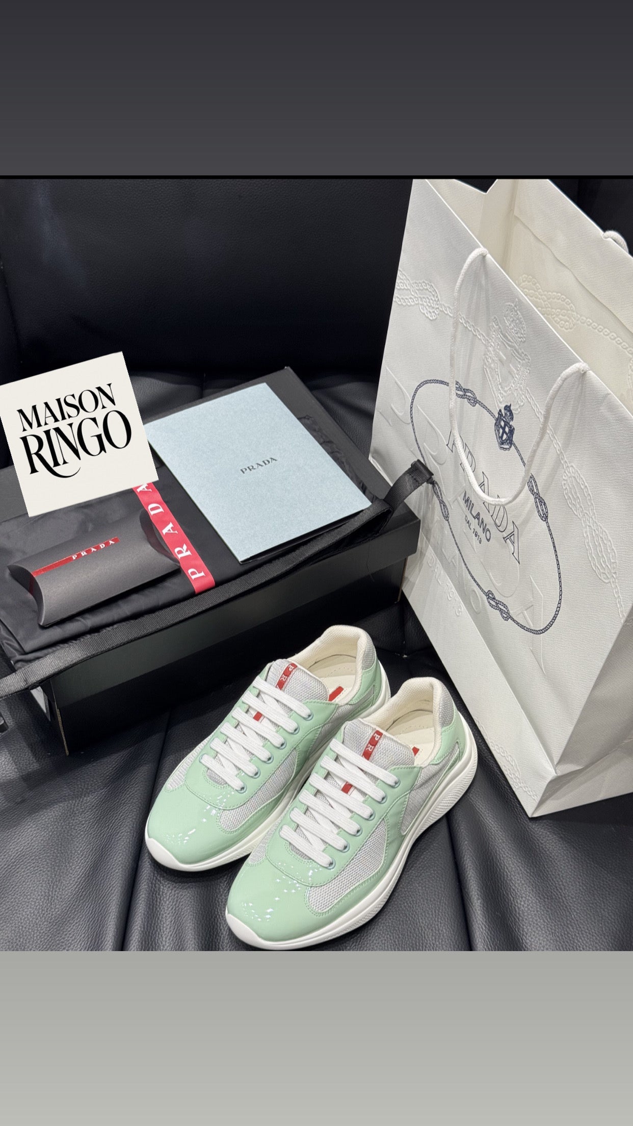 Sneakers Prd America ´ s Cup  Green Pastels    tissu bike lisse 10/10 V3S
