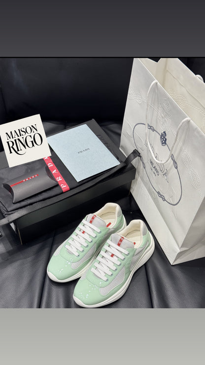 Sneakers Prd America ´ s Cup  Green Pastels    tissu bike lisse 10/10 V3S