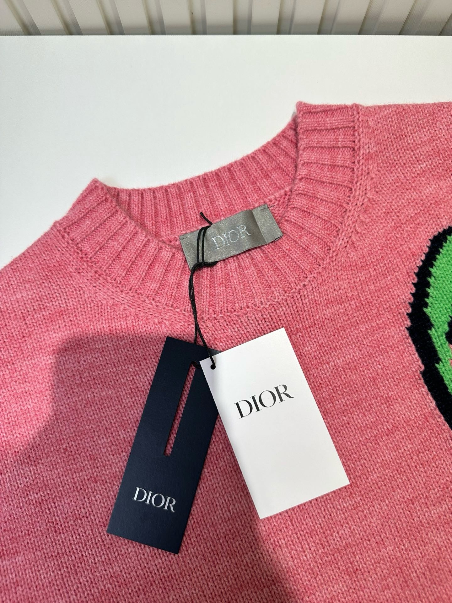 Pull CD AND LEWIS HAMILTON Intarsia de laine vierge et cachemire rose