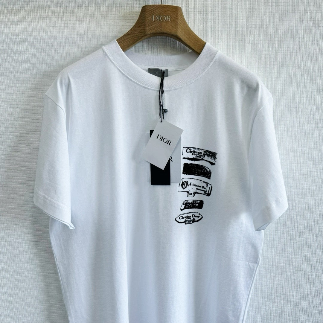 T-shirt CD Archives Labels, coupe relax Jersey de coton noir