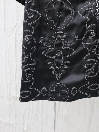 Chemise lv  manches courtes imprimée en soie