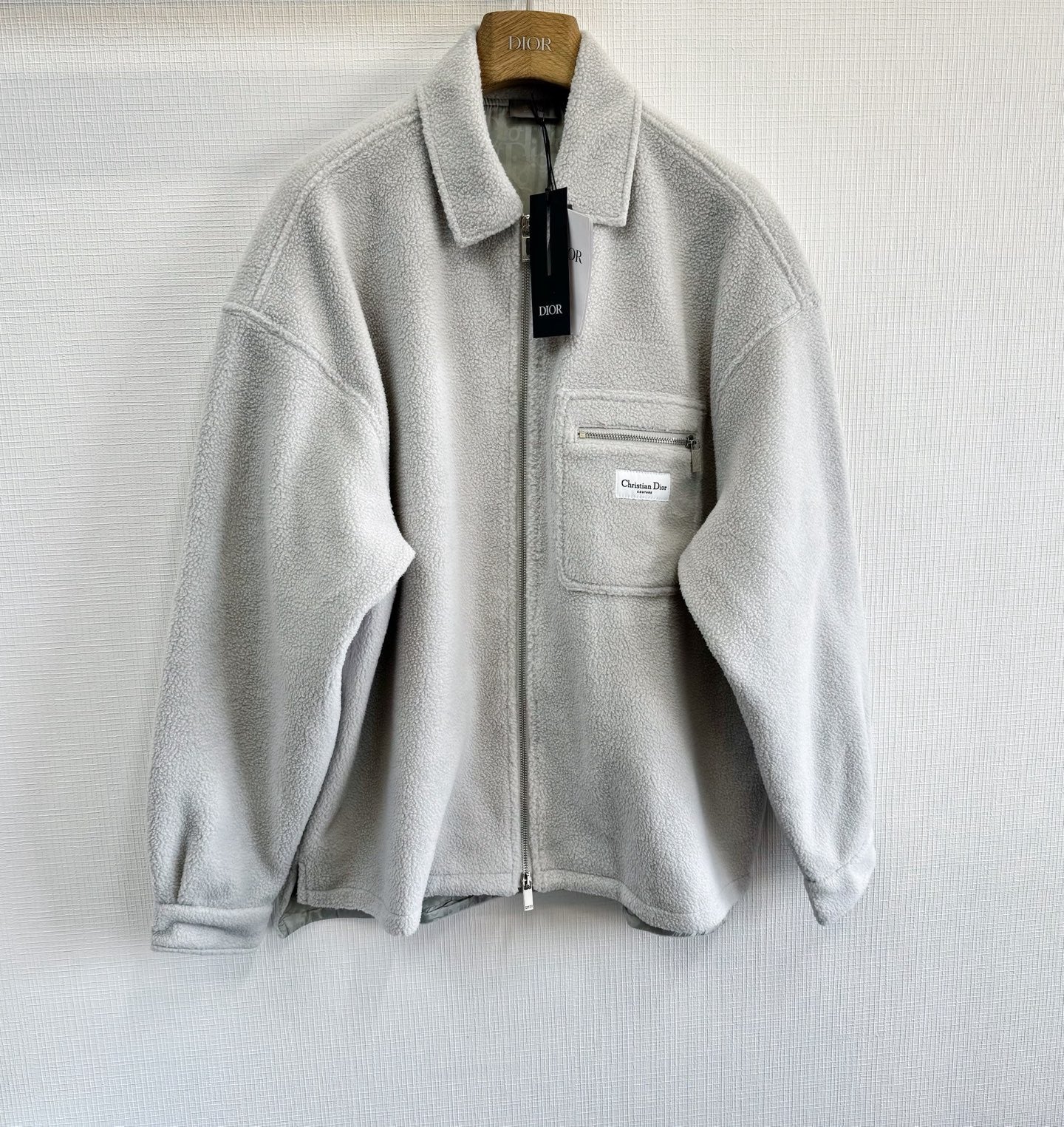 Surchemise zippée CD Couture Molleton de coton et laine mélangés gris