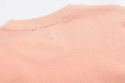 T-shirt Saumon à petit logo ami de cœur blanc