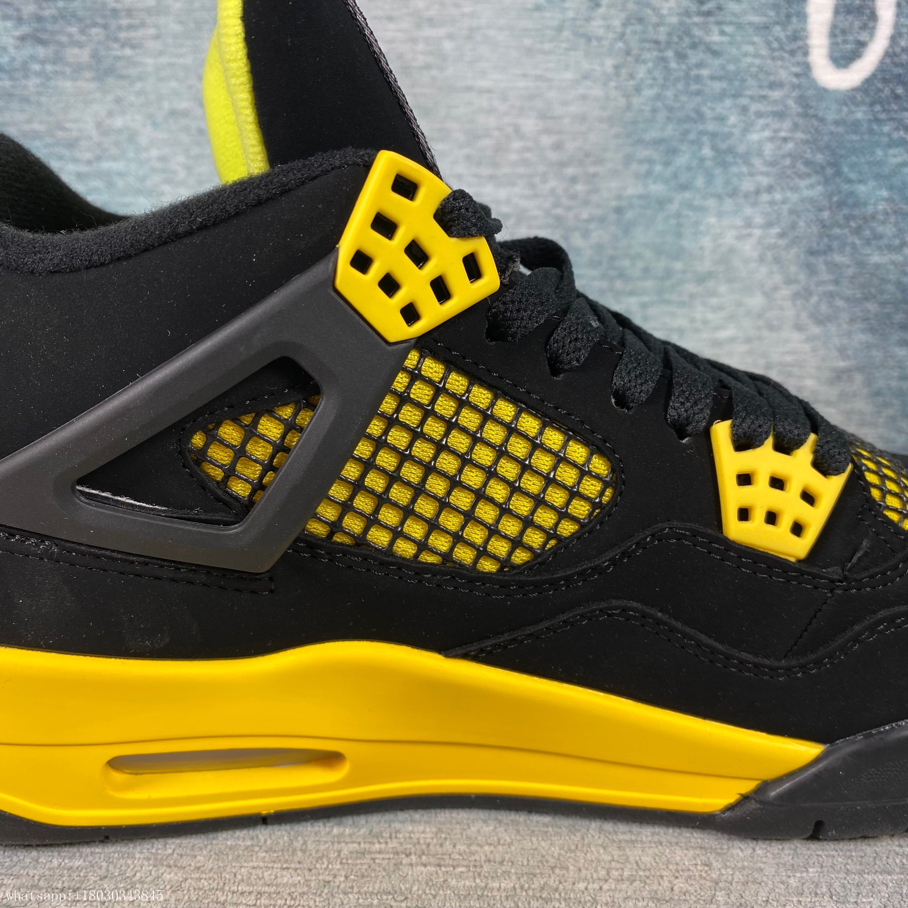 AJ4 Jordan 4 Retro black yellow 1:1 STOCK