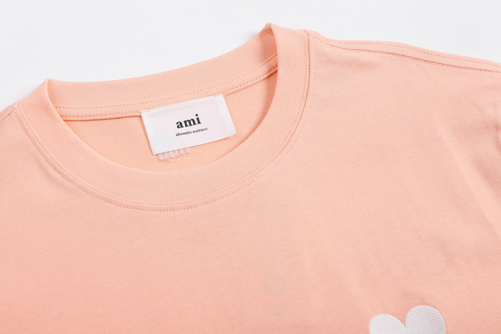 T-shirt Saumon à petit logo ami de cœur blanc