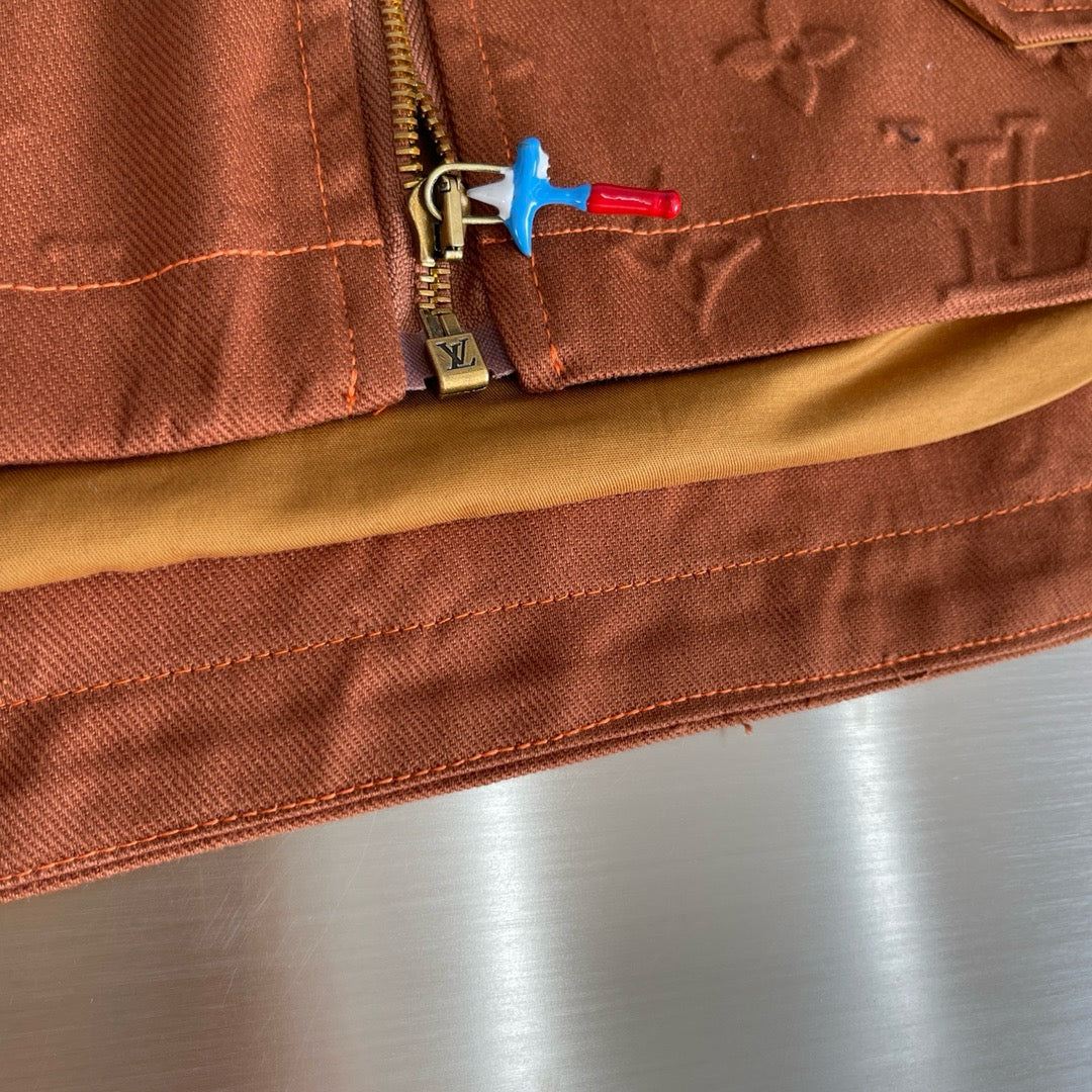 Veste en jean marron lv monogram 10/10