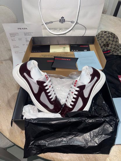 Sneakers Prd America ´ s Cup BORDEAUX Cherry 🍒 tissu bike lisse 10/10 📦⚡️🚚