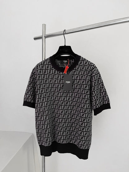 Pull Ff manche court noir