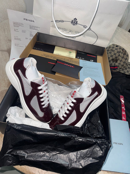 Sneakers Prd America ´ s Cup BORDEAUX Cherry 🍒 tissu bike lisse 10/10 📦⚡️🚚