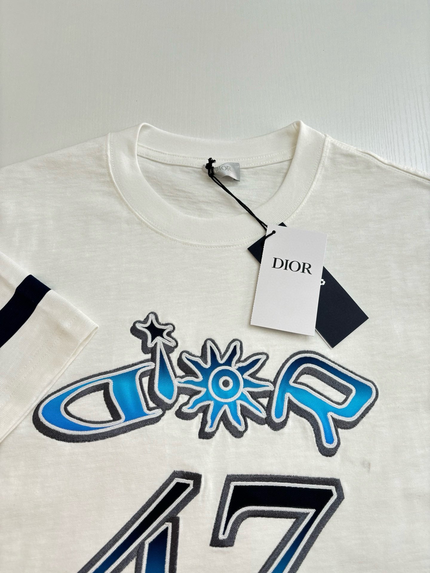 T-shirt CD AND LEWIS HAMILTON, coupe relax Jersey flammé de coton blanc
