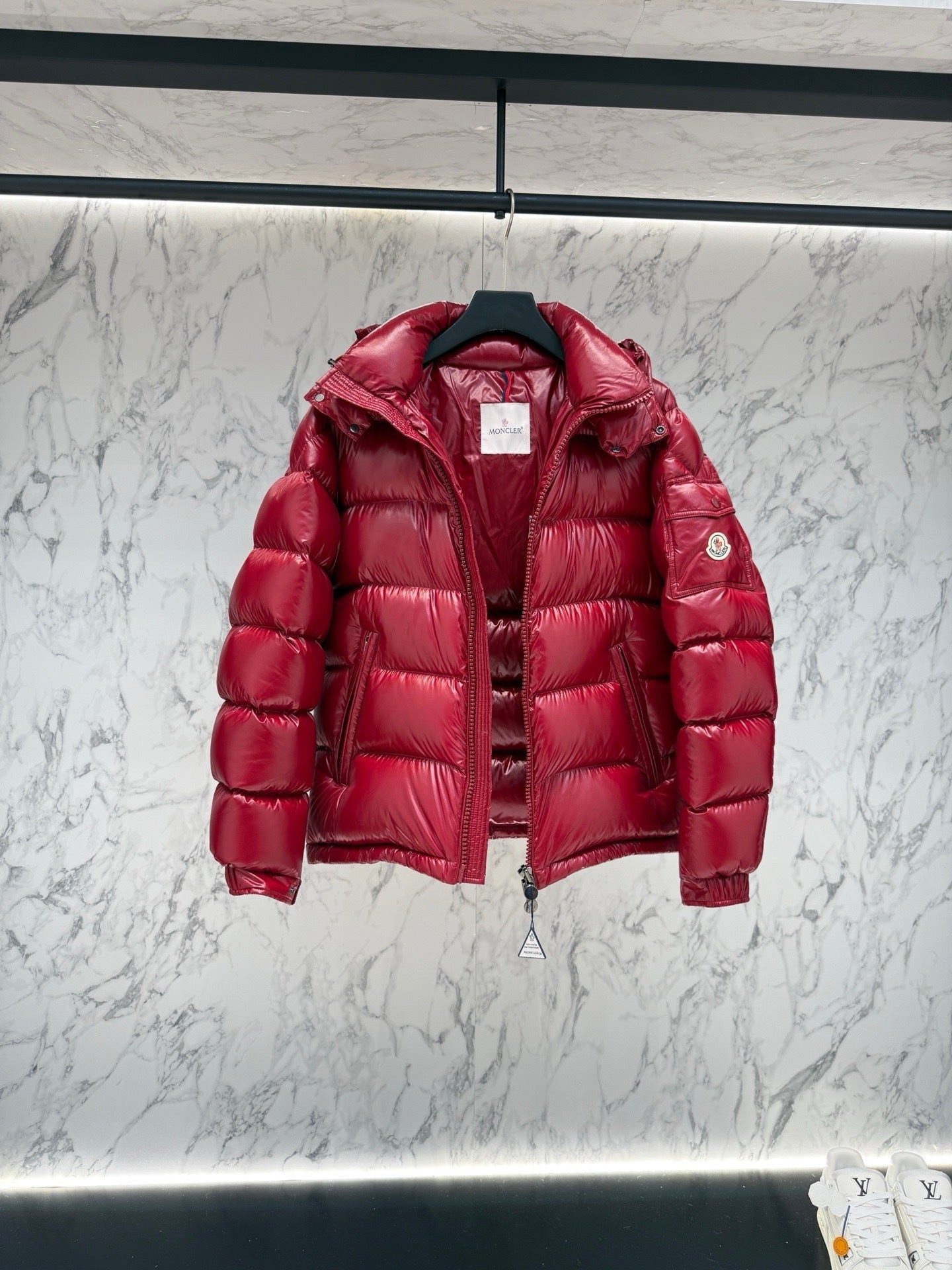Doudoune Moncl’r Maya rouge  2025 95% 10/10