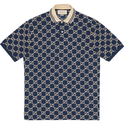 Polo gg coton strectch marron  bleu