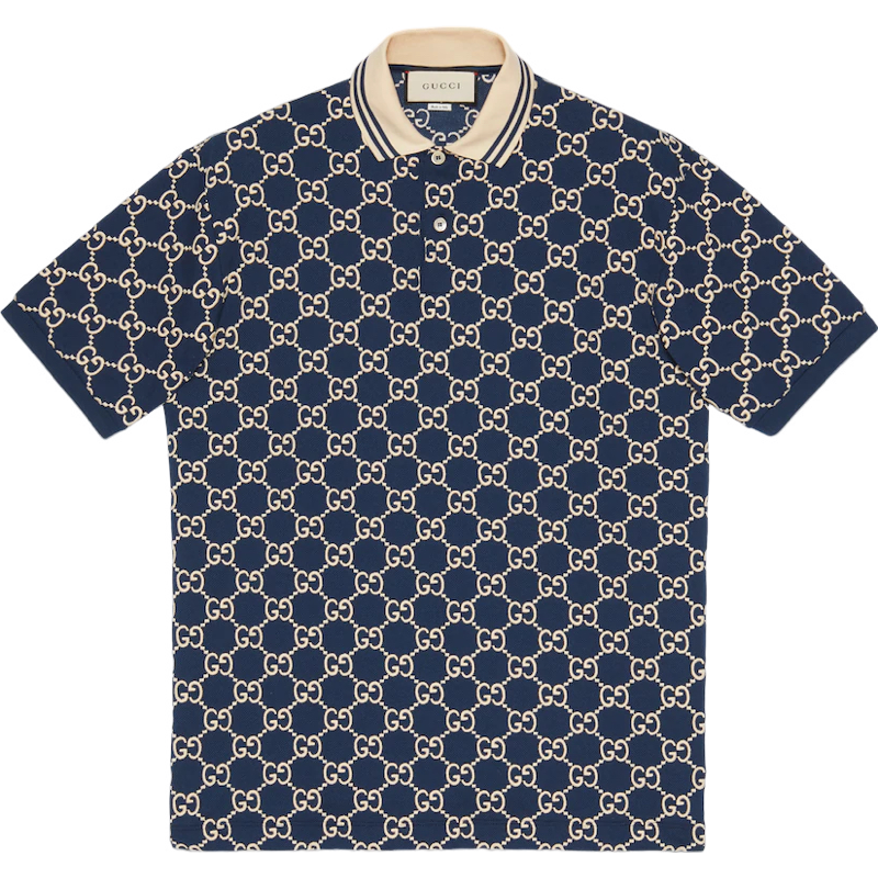 Polo gg coton strectch marron  bleu