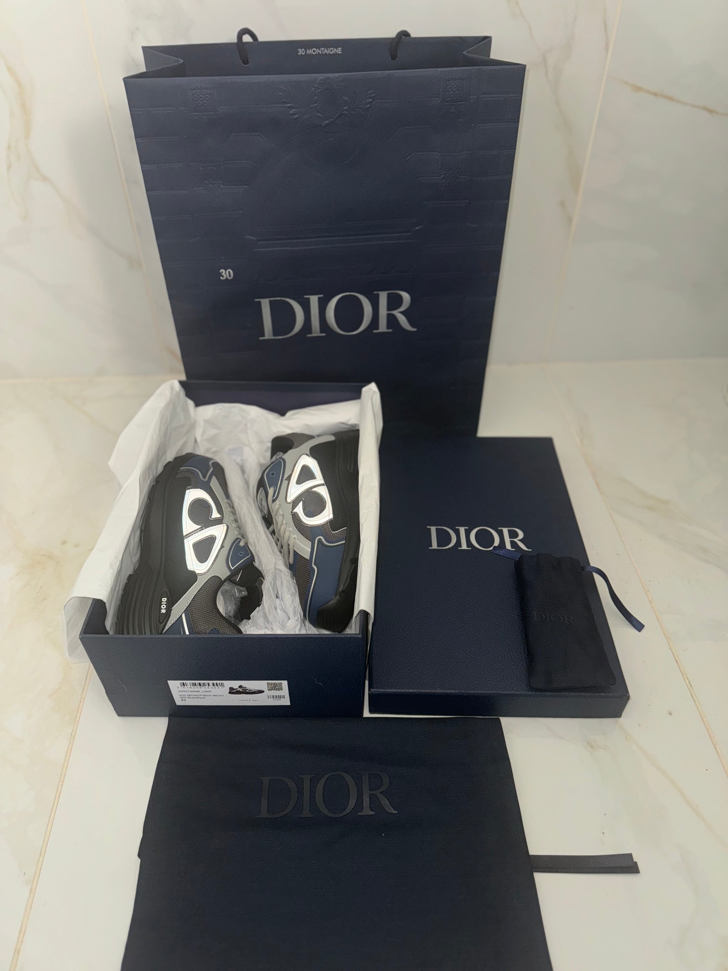 SNEAKERS B30 V3 VERSION BIEN LISSE BLUE NIGHT GREY RÉFLECTIVE RÉACTION CORRECTES  FACTURE PACKAGING COMPLET