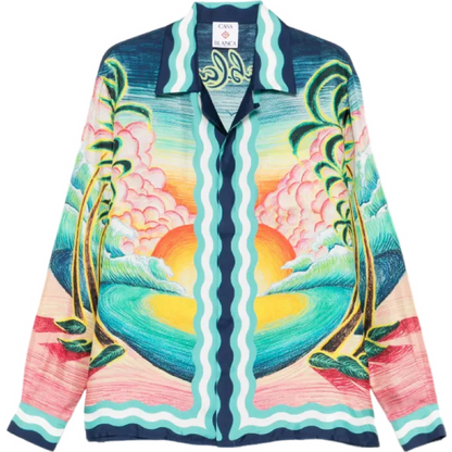 CHEMISE CASA DANSE DE LA MER LONG-SLEEVE SILK SHIRT