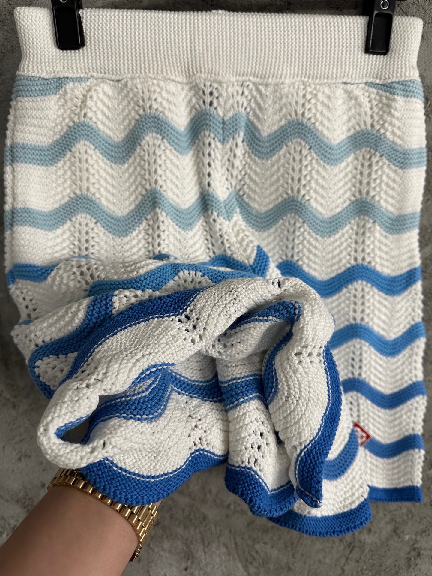Wavy Gradient Crochet Shorts