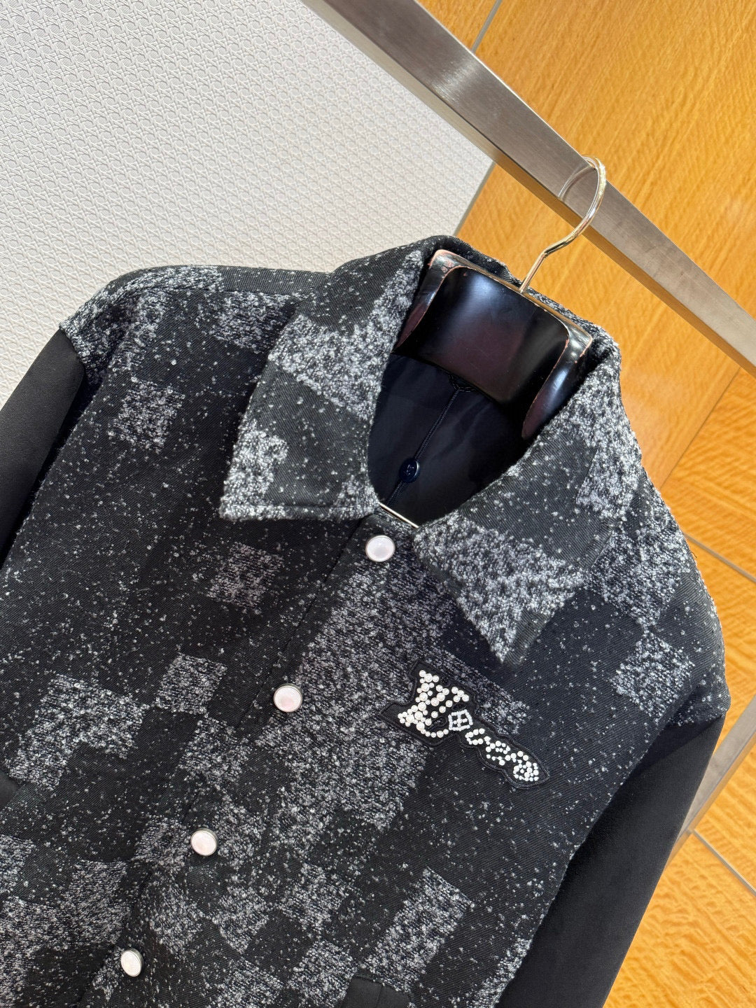 Blouson varsity en cuir mixte