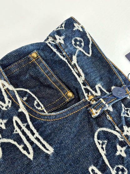 Pantalon droit Monogram en denim lv