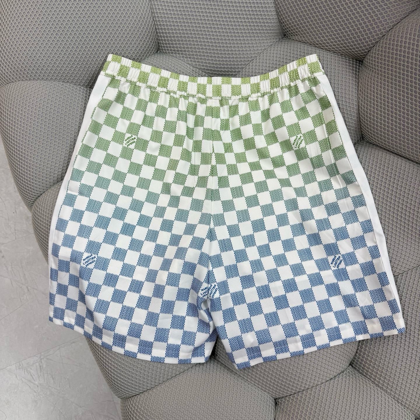 Ensemble imprimé Damier Gradient en soie