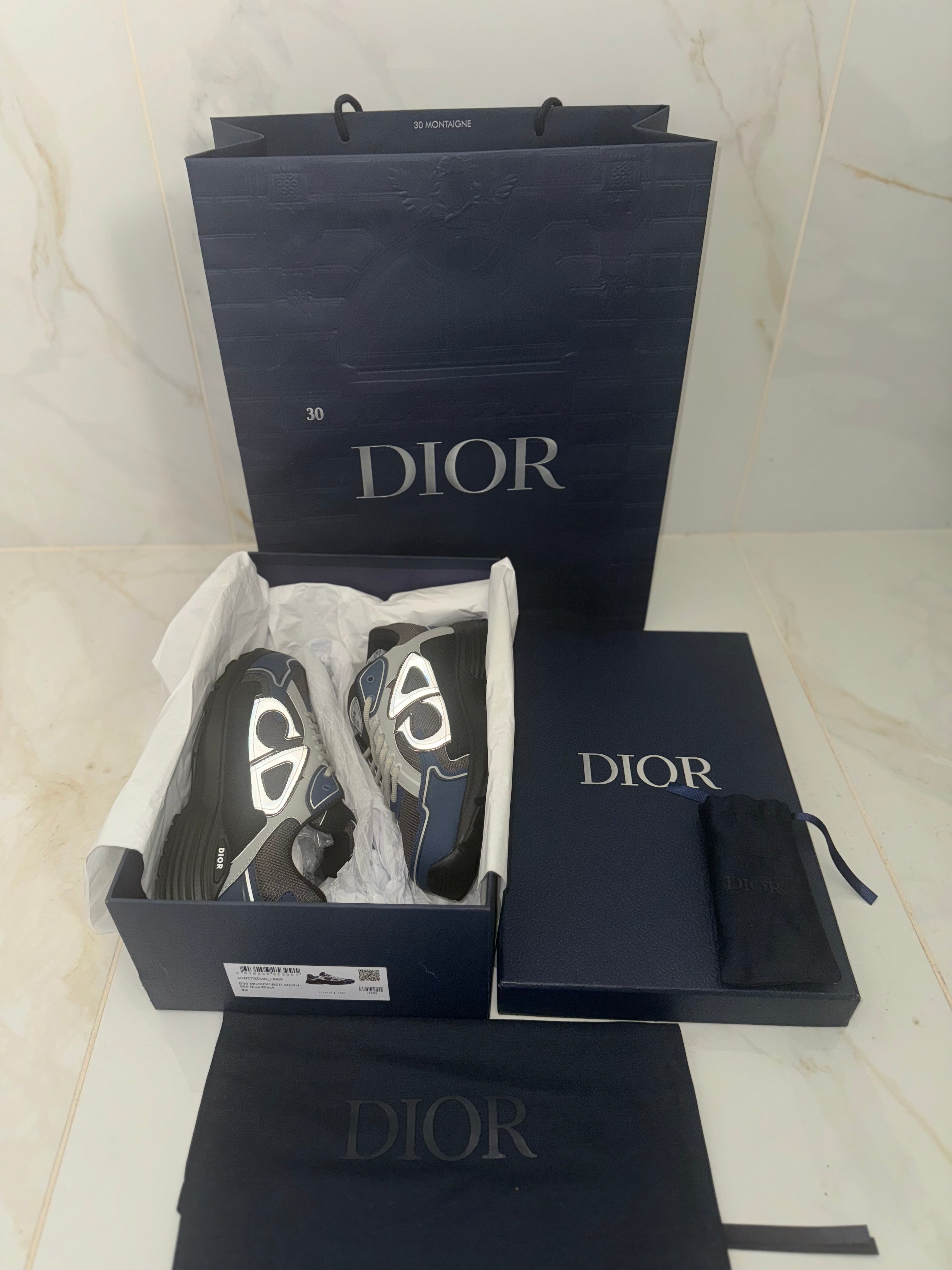 SNEAKERS B30 V3 VERSION BIEN LISSE BLUE NIGHT GREY RÉFLECTIVE RÉACTION CORRECTES  FACTURE PACKAGING COMPLET