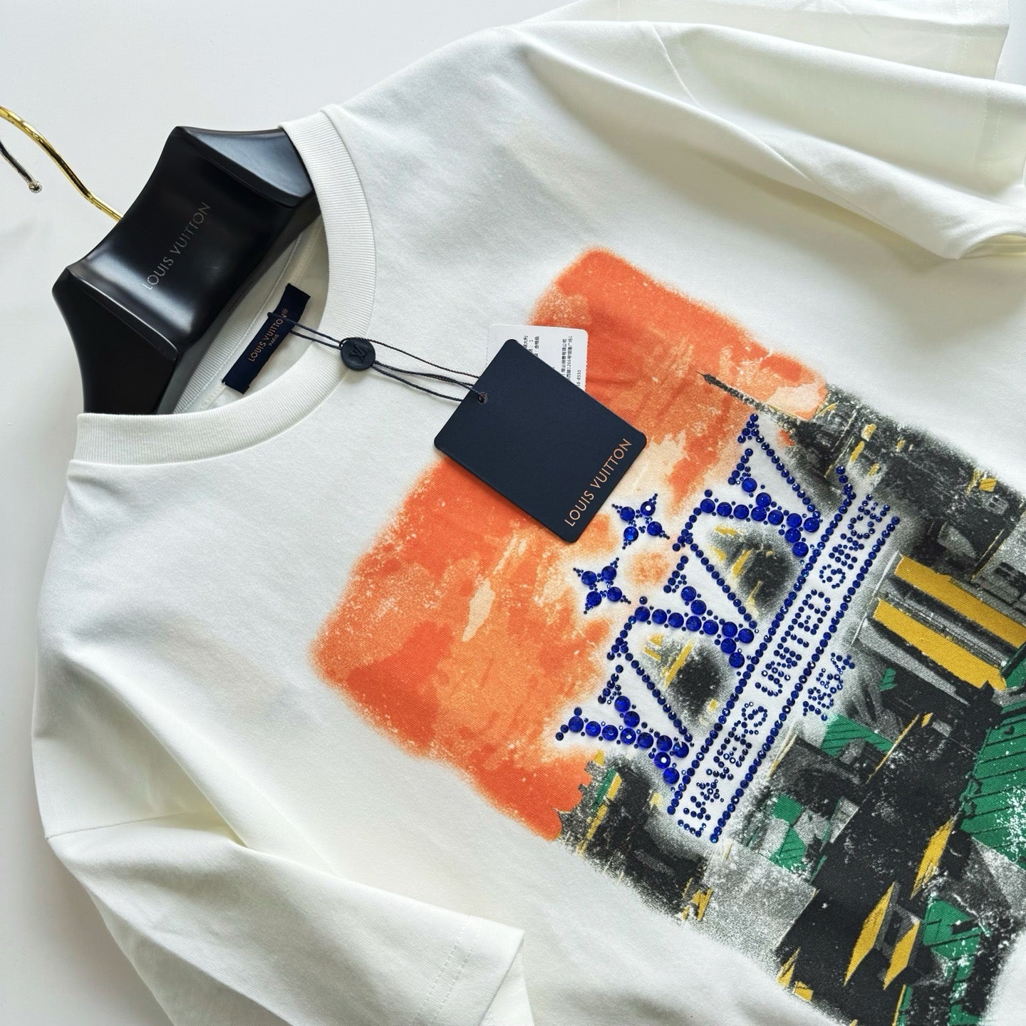 Tee-shirt lv  graphique ornementé en coton