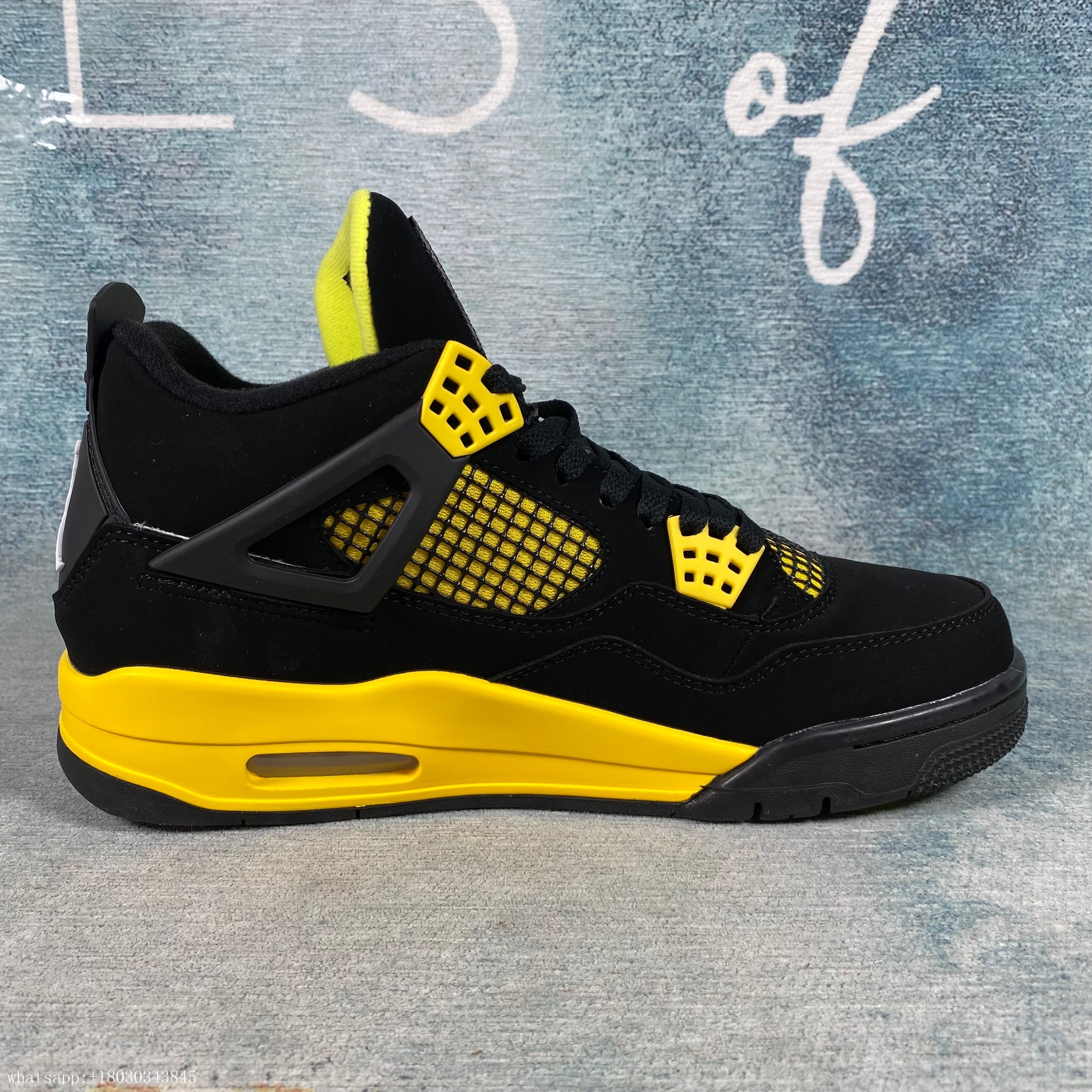 AJ4 Jordan 4 Retro black yellow 1:1 STOCK