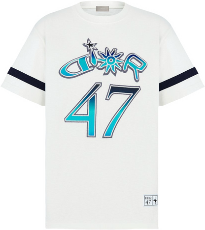 T-shirt CD AND LEWIS HAMILTON, coupe relax Jersey flammé de coton blanc