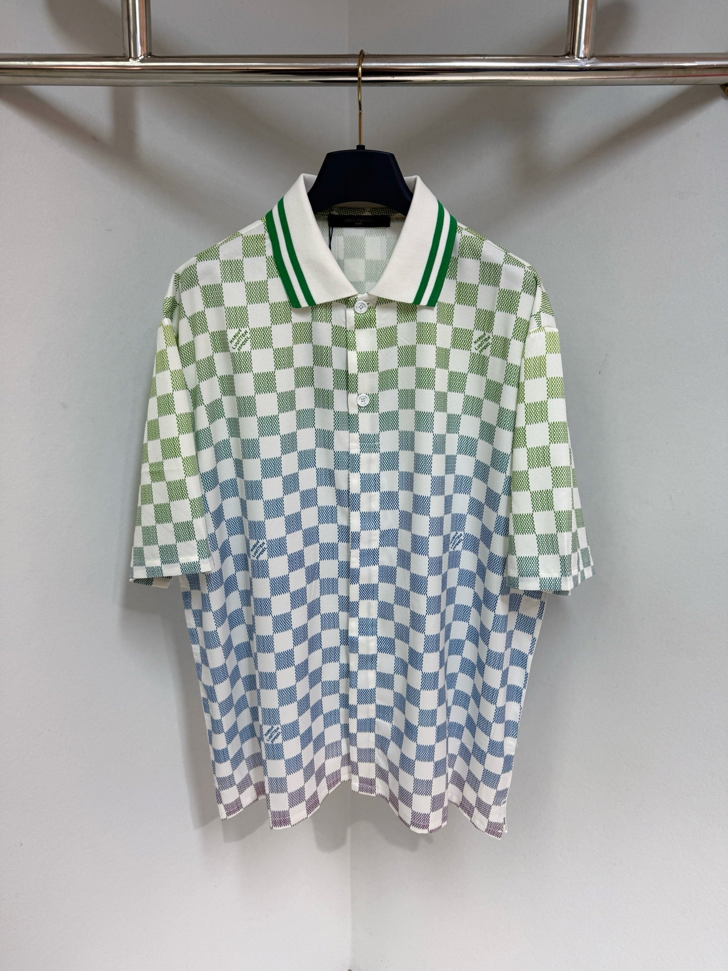 Ensemble imprimé Damier Gradient en soie