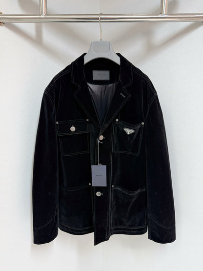Prda Velvet Denim blouson